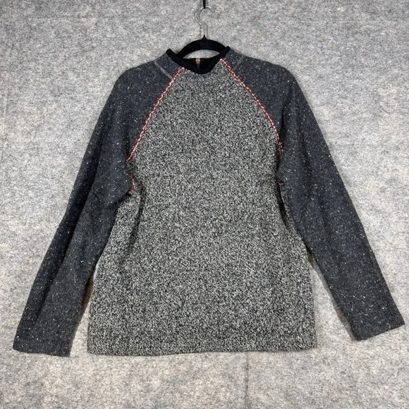 Woolrich Charcoal Gray Half Zip Knit Sweater Outdoor Casual Gorp Core Hiking L - Picture 11 of 14
